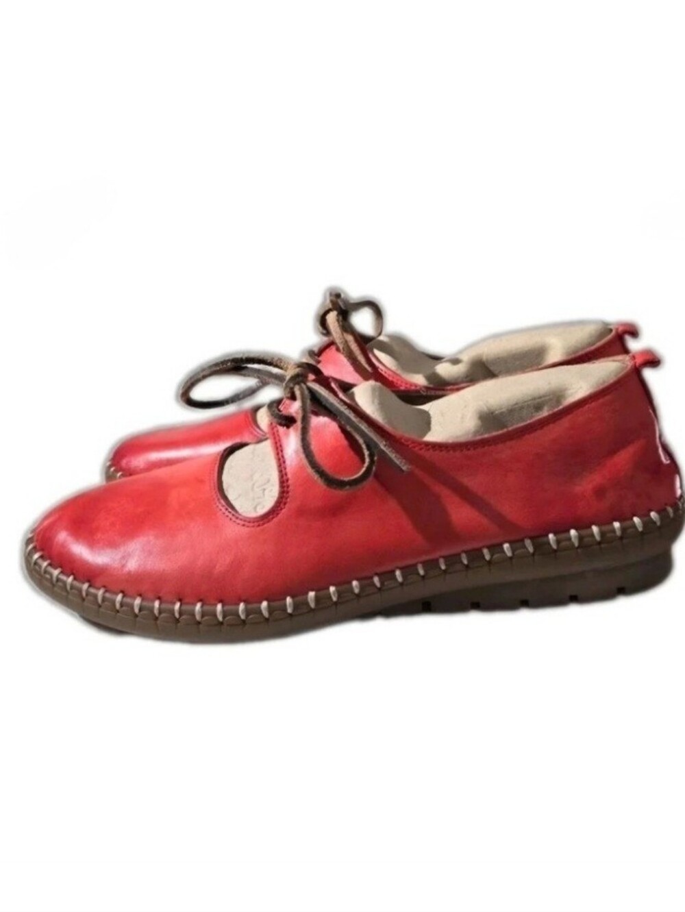 Spring Step Berna Red Leather Artistic Comfort Shoes — Women's Size 7.5-8